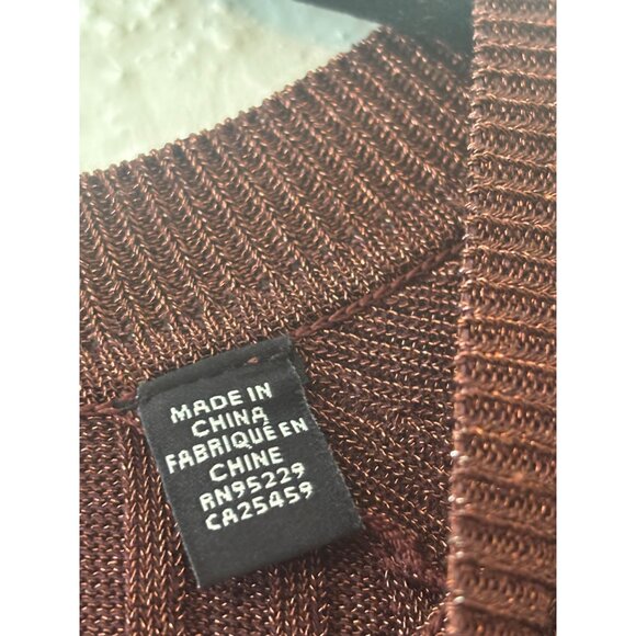 Ted Baker London Nichola Metallic Brown Ribbed Knit Bodycon Mini Dress Size 2 - Picture 6 of 13